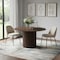 Homeroots 52" Brown Wood Pedestal Base Round Top Dining Table 720650 - alternate 6