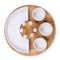 Picnic Time Family Of Brands Symphony Appetizer Serving Tray Set, Bamboo & White Ceramic 949-13-505-000-0 - alternate 4
