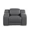 Homeroots 41" Dark Gray Italian Leather Wall Hugger Recliner With USB 634542 - alternate 4