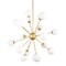 Homeroots Gold Sputnik Multi Light Frosted Metal and Glass Dimmable Chandelier With White Shades 611356 - alternate 4