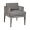 Armen Living Vivid Outdoor Patio Dining Chair in Gray Eucalyptus Wood with Gray Olefin Cushions LCVISIEUCGRY - alternate 1