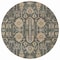 Homeroots 8' Gray Silver And Beige Round Oriental Washable Indoor Outdoor Area Rug 582076 - alternate 6