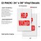 Signmission Help Wanted, Vinyl Decals Only 24 Inch x 36 Inch, Vinyl Decal, 2PK DSB-2436-2PACK-Help Wanted - alternate 2