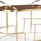 Homeroots 32in Brown Gold And White Iron Solid Wood and Marble Oval Rolling Bar Cart 668800 - alternate 7