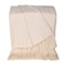 Homeroots 50" X 60" Cream Woven Cotton Herringbone Throw Blanket with Fringe 548945 - alternate 1