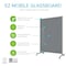 Ghent EZ Mobile Glassboard, Aluminum Frame, Magnetic, 75"H x 62"W, Smoke EZ1MA7562SK - alternate 3