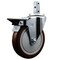 Service Caster 5'' Maroon Polyurethane Wheel Swivel 3/4'' Square Stem Caster with Brake SCC-SQ20S514-PPUB-MRN-PLB-34 - alternate 1