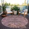Homeroots 8' Brown And Pink Round Animal Print Washable Indoor Outdoor Area Rug 600668 - alternate 7