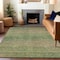 Homeroots 9' X 12' Fern Green Striped Washable Indoor Outdoor Area Rug 608811 - alternate 9