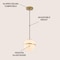 Jonathan Y Porter 8" Modern Minimalist Globe LED Pendant Light, Gold Painting/White JYL1605B - alternate 8