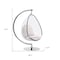 Homeroots 28" White and Silver Faux Leather Balloon Chair 520658 - alternate 6