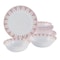 Ultra By Gibson Piper Point 12 Piece Opal Glass Dinnerware Set in White With Red Accents 138950.12 - alternate 1