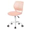 Homeroots Baby Pink and White Adjustable Height Swivel Rolling Office Chair 568068 - alternate 5