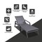 Leisuremod Marlin Patio Chaise Lounge Chair with Armrests in Black Aluminum Frame, Black MLABL-77BL - alternate 10