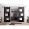 Vdomdoors Sturdy Dbl Barn Door 36 x 96in, Sete 6933 Matte Black W/ Frosted Glass, 13FT Rail Hangers Heavy Set SETE6933DB-BLK-3696 - alternate 1