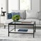Homeroots 32" Clear And Black Glass And Steel Square Coffee Table With Shelf 520961 - alternate 6
