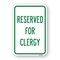 Signmission Reserved For Clergy, Heavy-Gauge Aluminum Rust Proof Parking Sign, 18" x 24", A-1824-24805 A-1824-24805 - alternate 1