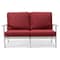 Leisuremod Walbrooke Modern Outdoor Patio Loveseat with White Aluminum Frame and Removable Cushions, Red WW-57-27R - alternate 9
