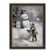 Homeroots Boy Building A Snowman Black Framed Wall Art 572084 - alternate 4