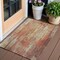 Homeroots 3' X 5' Orange Beige And Taupe Striped Washable Indoor Outdoor Area Rug 577259 - alternate 1