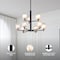 Vidalite Seren 9-Light Matte Black Chandelier With Handmade Glass Shades, Modern Style Pendant Chandelier CE1013061 - alternate 5