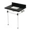 Kingston Brass 30" Black Granite Console Sink with Acrylic Legs, 8-Inch, 3-Hole, Black Granite/Polished Nickel KVPK30KASQ6 - alternate 1