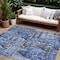 Homeroots 10' X 14' Navy Blue And Sky Blue Village Houses Washable Indoor Outdoor Area Rug 577852 - alternate 1