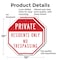 Signmission Private Residents Only No Trespassi, 10 inch X 10 inch, Aluminum Metal Signs, 2PK OC-A-2PACK-10-133 - alternate 5