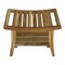 Homeroots Contemporary Teak Shower Bench With Shelf In Natural Finish 376723 - alternate 5