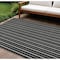 Homeroots 10' X 14' Black And Ivory Striped Washable Indoor Outdoor Area Rug 595852 - alternate 1