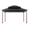Sunjoy 13 ft. x 15 ft. 2-tier Large Modern Gazebo with Metal Wood Look Posts A102012600 - alternate 1