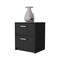 Homeroots 19" Black Wood Two Drawer Nightstand with Integrated Tech 518172 - alternate 3