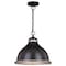 Vaxcel Sheffield 1L 15-in. W Dark Bronze and Gray Farmhouse Dome Pendant Light P0368 - alternate 1