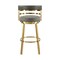 Homeroots 30" Gray and Gold Faux Leather and Stainless Steel Low Back Bar Height Swivel Bar Chair 569171 - alternate 6