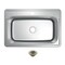 Kingston Brass 33-Inch Stainless Steel Self-Rimming Single Bowl Drop-In Kitchen Sink, 1-Hole with Strainer KGKTS33229018 - alternate 1