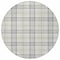 Homeroots 8' Silver And Gray Round Plaid Washable Indoor Outdoor Area Rug 601370 - alternate 6