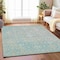 Homeroots 3' X 5' Aqua Damask Washable Indoor Outdoor Area Rug 607674 - alternate 8