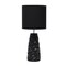 Homeroots 18" Black And Silver Ceramic Geometric Table Lamp With Black Drum Shade 643456 - alternate 3