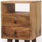 Homeroots 20" Oak Solid Wood Two Drawer Nightstand 722533 - alternate 4