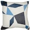 Homeroots 24" Ivory and Blue Geometric Cotton Blend Throw Pillow  With Embroidery 549427 - alternate 7