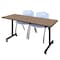 Regency Kobe Mobile T-Base Training Table W/ 2 M Stack Chairs, 60 in W, 24 in L, Noble Oak MKTRCC6024NO47GY - alternate 1