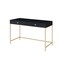 Homeroots 47" Black and Gold Writing Desk With Two Drawers 491490 - alternate 5