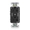 Leviton DPl Dup Rec 20A 125V 2MCtrl Self-Gr Blk 16352-2PE - alternate 1