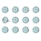 Homeroots Set of Twelve Aqua And White Geometric Ceramic Drawer Pull Knobs, 12PK 321681 - alternate 4