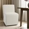 Homeroots Cream Fully Upholstered Boucle Dining Side Chair With Wheels 605880 - alternate 1