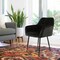 Elama 2 Piece Velvet Tufted Accent Chair in Black with Black Metal Legs ELM-214A-BLK - alternate 6