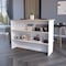 Homeroots White and Natural 47" Kitchen Island With Storage 530196 - alternate 6