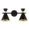 Jonathan Y Elroy 18.25" 2-Light Iron Retro Contemporary LED Track Light , Black/Gold JYL9904A - alternate 1