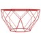 Leisuremod Malibu Large Modern Octagon Glass Top Coffee Table with Geometric Base, Red MD31R - alternate 5
