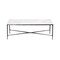 Homeroots 28" White And Brown Genuine Marble And Aluminum Metal Coffee Table 565094 - alternate 6